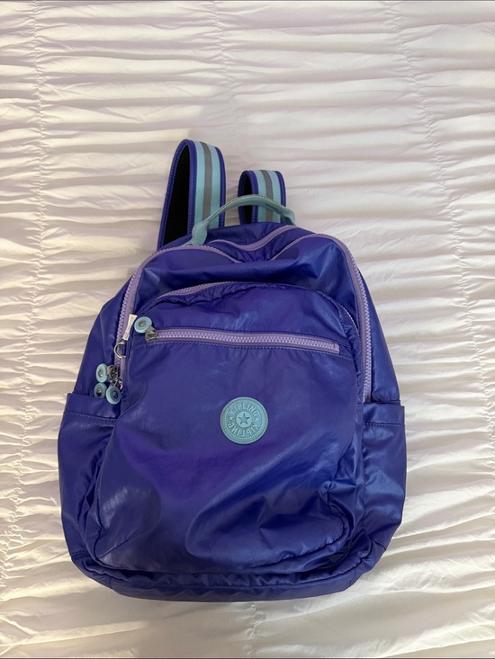 Kipling Handbags - Kipling Violet Nylon Backpack with Teal Trim